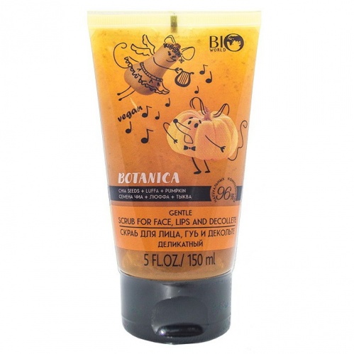 Скраб для лица, губ и декольте Bio World Botanica Семена Чиа, Люффа, Тыква 150мл