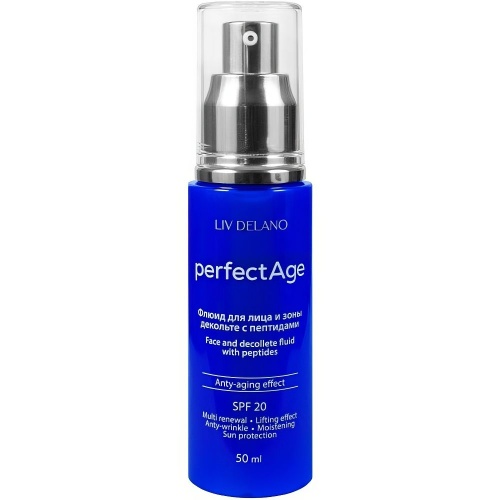 Флюид для лица и зоны декольте с пептидами Liv Delano Perfect Age 50 мл