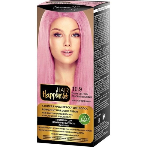 Стойкая крем-краска для волос Hair Happiness №10.9 светлый розовый блондин