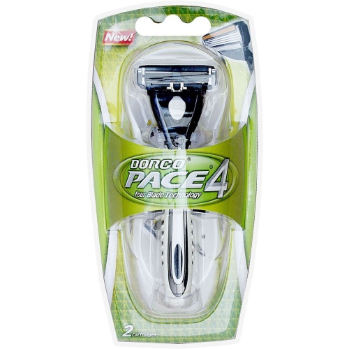 Бритвенный станок DORCO PACE 4 (станок + 2 сменные кассеты)