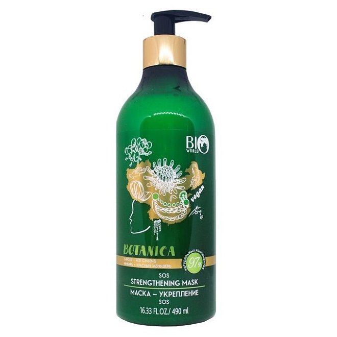 Маска-укрепление Bio World Botanica Имбирь,красный женьшень 490мл