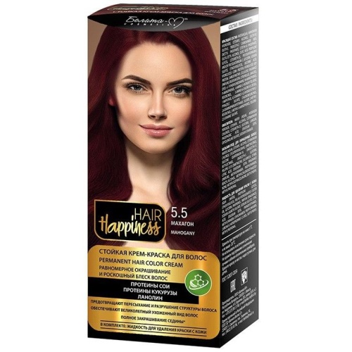 Стойкая крем-краска для волос Hair Happiness №5.5 махагон