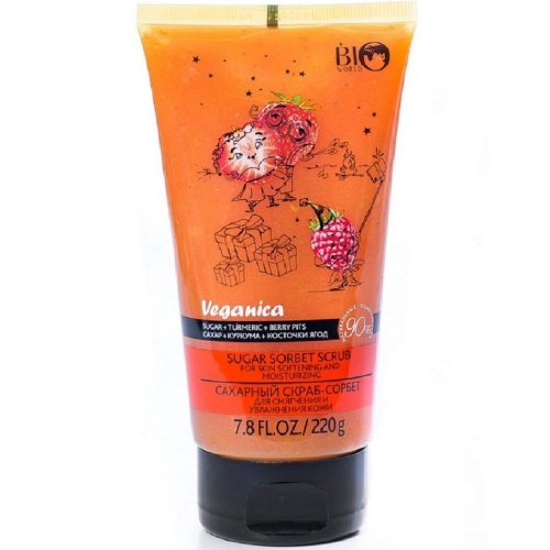 Скраб-сорбет сахарный Veganica для смягчения и увлажнения кожи 220г