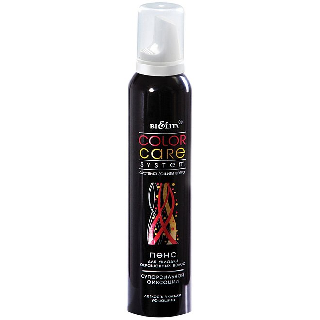Пена для укладки окрашенных волос Color Care суперсильной фиксации 200мл