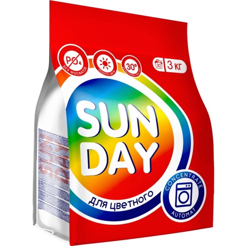 Стиральный порошок для Цветного Sunday Автомат 3кг