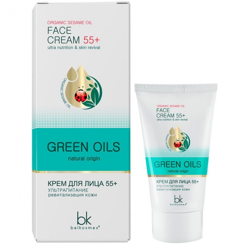 Крем для лица Belkosmex Green Oils 55+ ультрапитание ревитализация кожи 40г