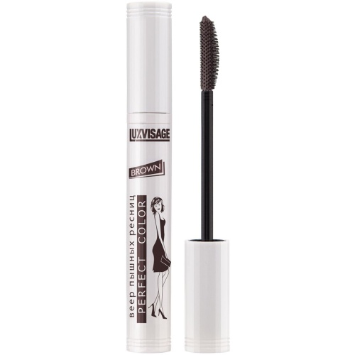 Тушь для ресниц LUXVISAGE Perfect Color Веер пышных ресниц коричневая  9г