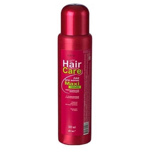 Лак для волос HAIR CARE Professional MAXI объем сверхсильной фиксации, 500 мл