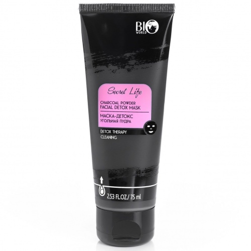 Маска-детокс Bio World Secret Life Угольная пудра 75мл
