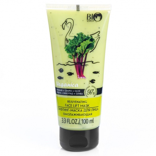 Лифтинг-маска для лица Bio World Veganica Ревень, Виноград, Олива 100мл