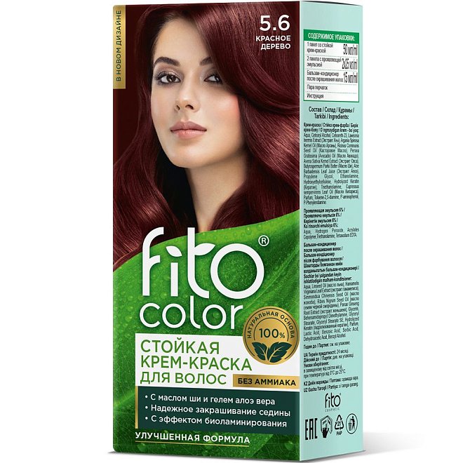 Стойкая крем-краска для волос Fito Косметик Fitocolor тон 5.6 Красное дерево 115мл