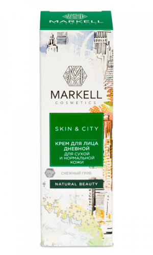 Крем для лица Дневной MARKELL SKIN&CITY для сухой и нормальной кожи снежный гриб 50 мл