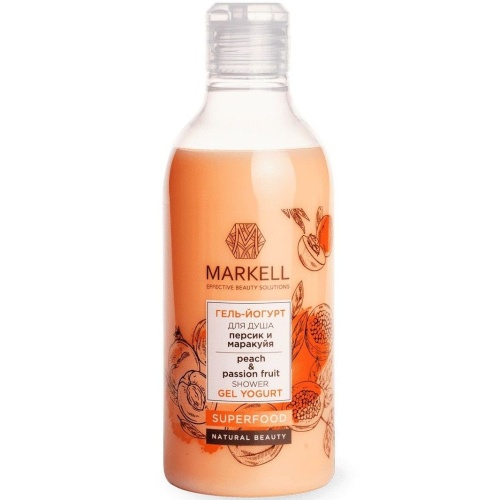 Гель-йогурт для душа MARKELL Superfood Персик и маракуя 380мл