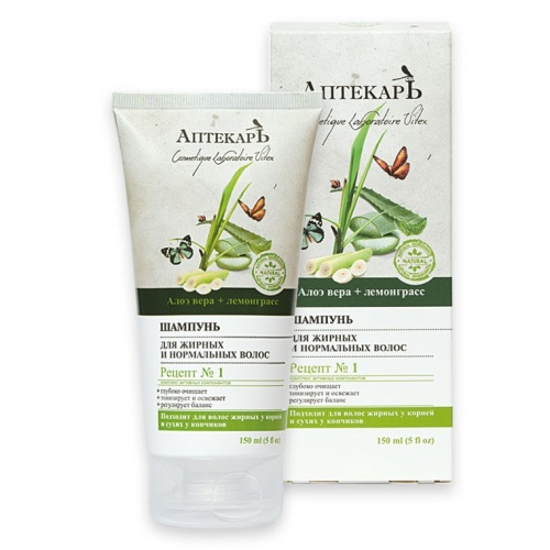 Шампунь АПТЕКАРЬ для жирых и нормальных волос 150мл (без коробки)