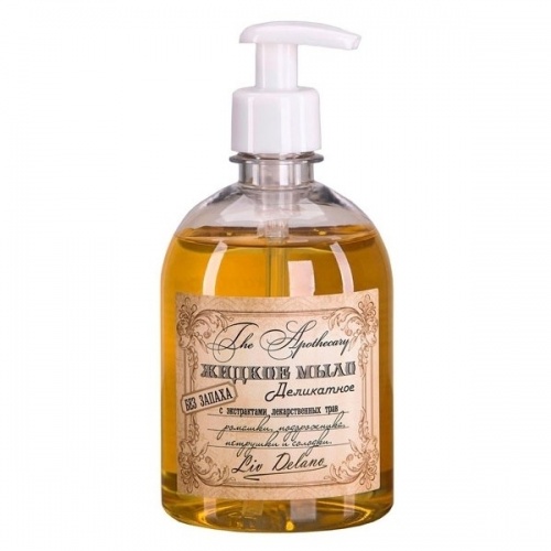 Жидкое мыло деликатное The Apothecary с экстрактами лекарственных трав ромашки, подорожника, петрушки и солодки. Без запаха 480г