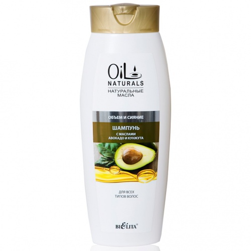 Шампунь Oil Naturals с маслами Авокадо и Кунжута для всех типов волос Объем и Сияние 430мл