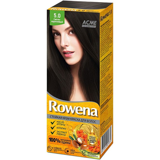 Крем-краска для волос "Rowena" тон 5.0 светло коричневый