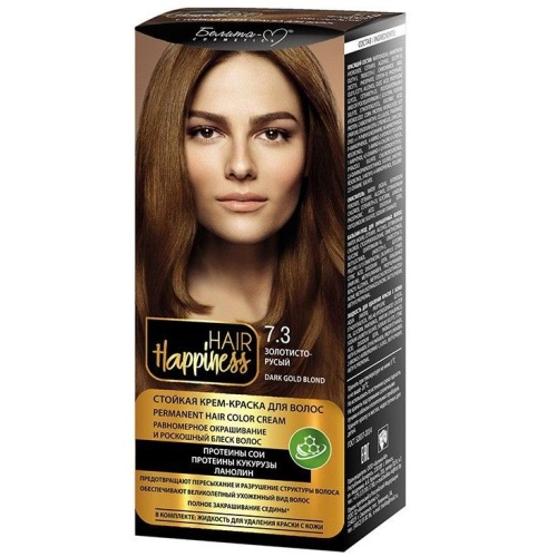 Стойкая крем-краска для волос Hair Happiness №7.3 золотисто-русый