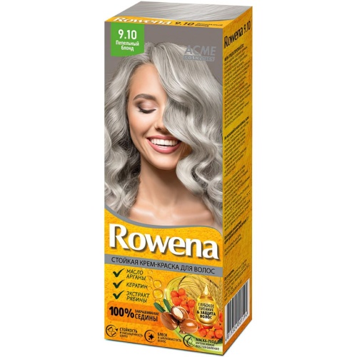 Крем-краска для волос "Rowena" тон  9.10 Пепельный блонд