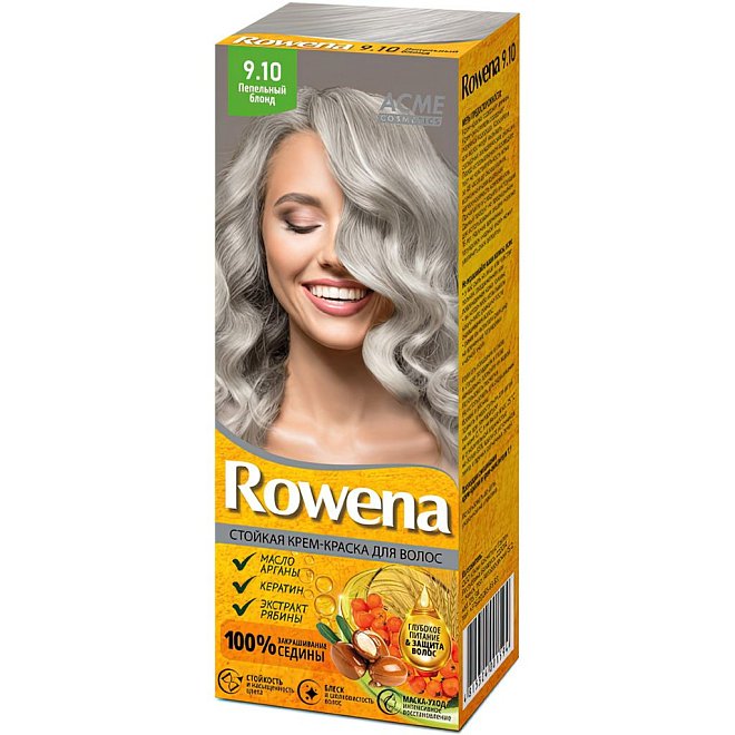 Крем-краска для волос "Rowena" тон  9.10 Пепельный блонд