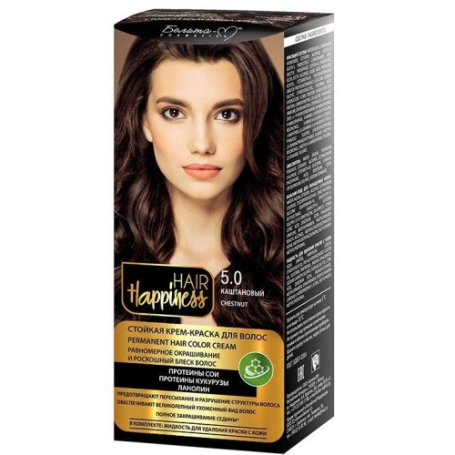 Стойкая крем-краска для волос Hair Happiness №5 светло-каштановый