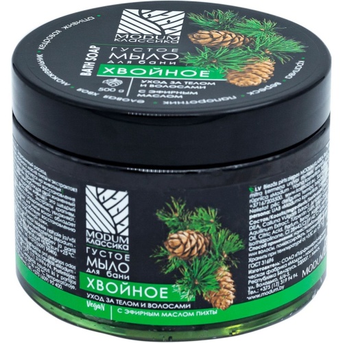 Густое мыло для бани Modum КЛАССИКА Хвойное, с эфирным маслом пихты500г