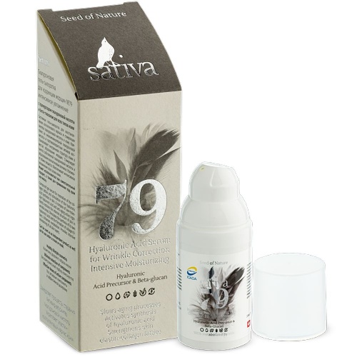 Гиалуроновая гель-сыворотка для коррекции морщин Sativa №79 интенсивное увлажнение, 30мл
