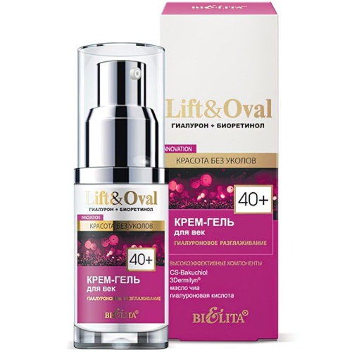 Крем-гель для век Lift&Oval Гиалуроновое разглаживание 40+ 30мл