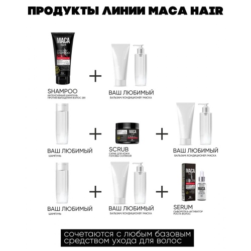 Шампунь против выпадения MACA Hair 180г