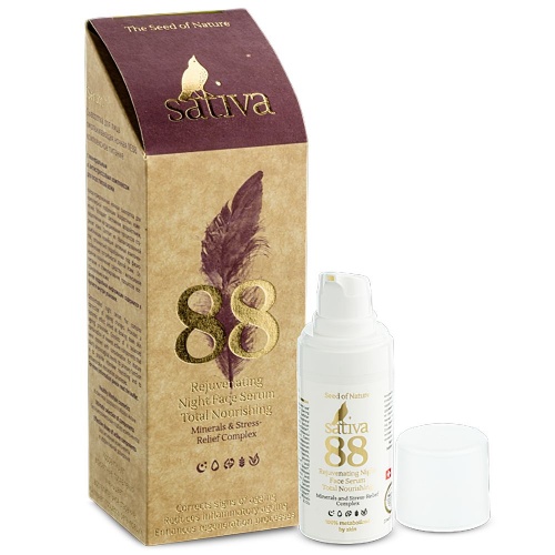Сыворотка для лица омолаживающая ночная Sativa №88 Комплексное питание, 20 мл