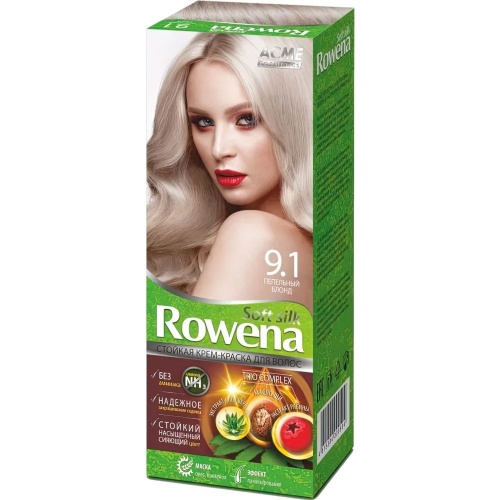 Стойкая Крем-краска для волос Rowena soft silk ACME Color тон 9.1 пепельный блондин