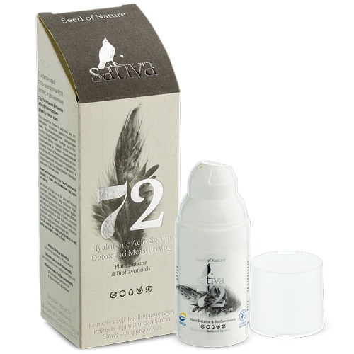 Гиалуроновая гель-сыворотка Sativa №72 детокс и увлажнение, 30мл
