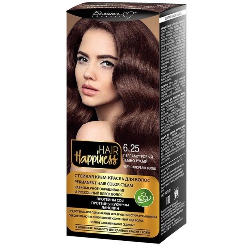 Стойкая крем-краска для волос Hair Happiness №6.25 перламутровый темно-русый